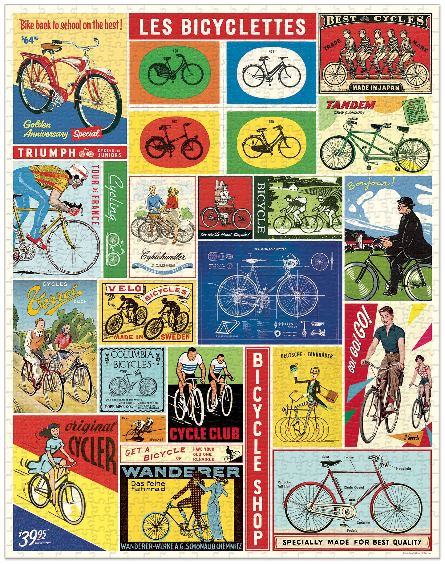 Palapeli Cavallini - Les bicyclettes