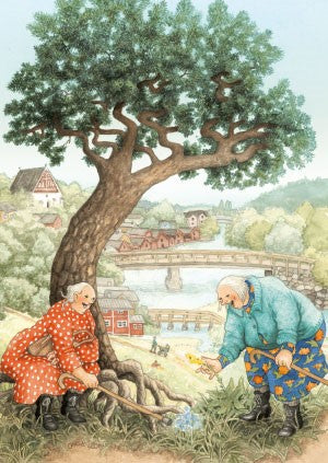 Postikortti Inge Löök - Mummot poimii kukkia