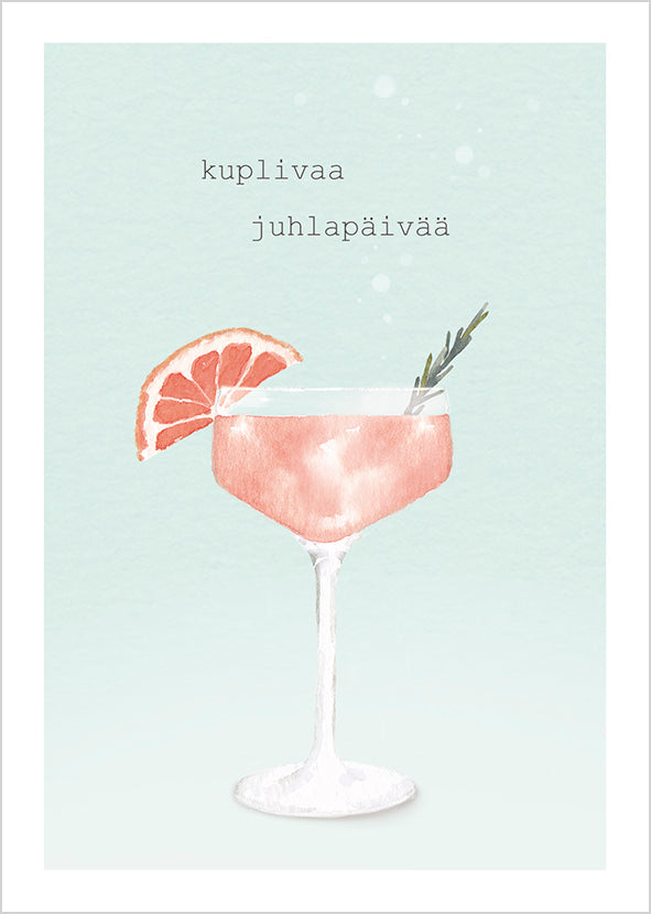 Postikortti Henna Adel - Cocktail, kuplivaa juhlapäivää