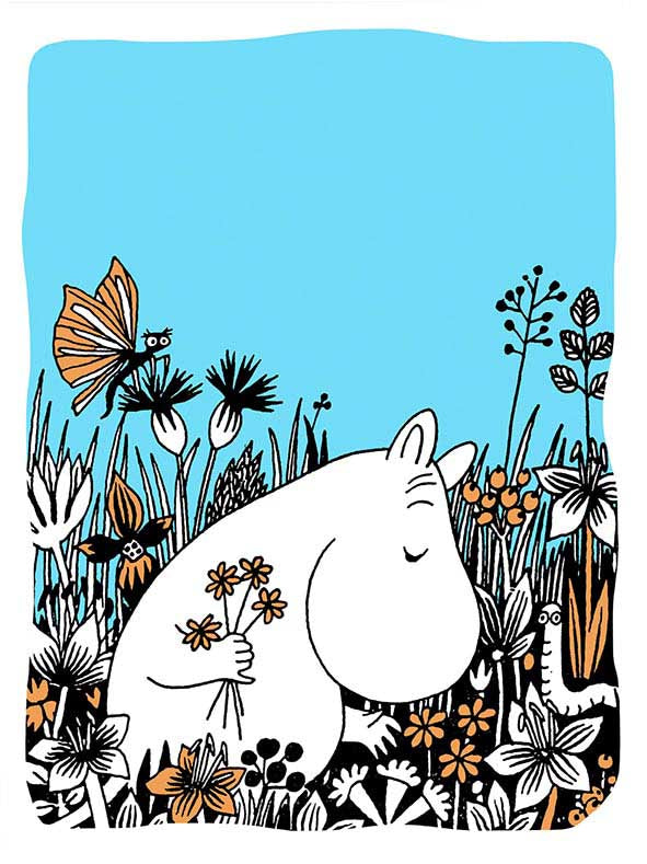 2-part letterpress card Moomin - On the meadow