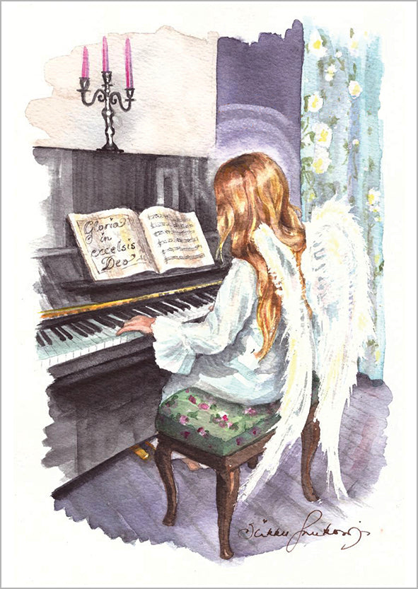 Joulukortti Sirkku Saukonoja - Pianisti
