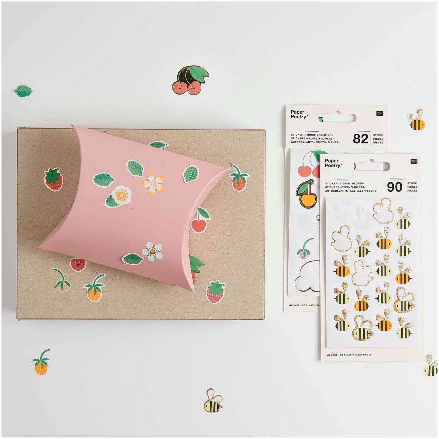 Sticker set Paper Poetry - Bees and Flowers