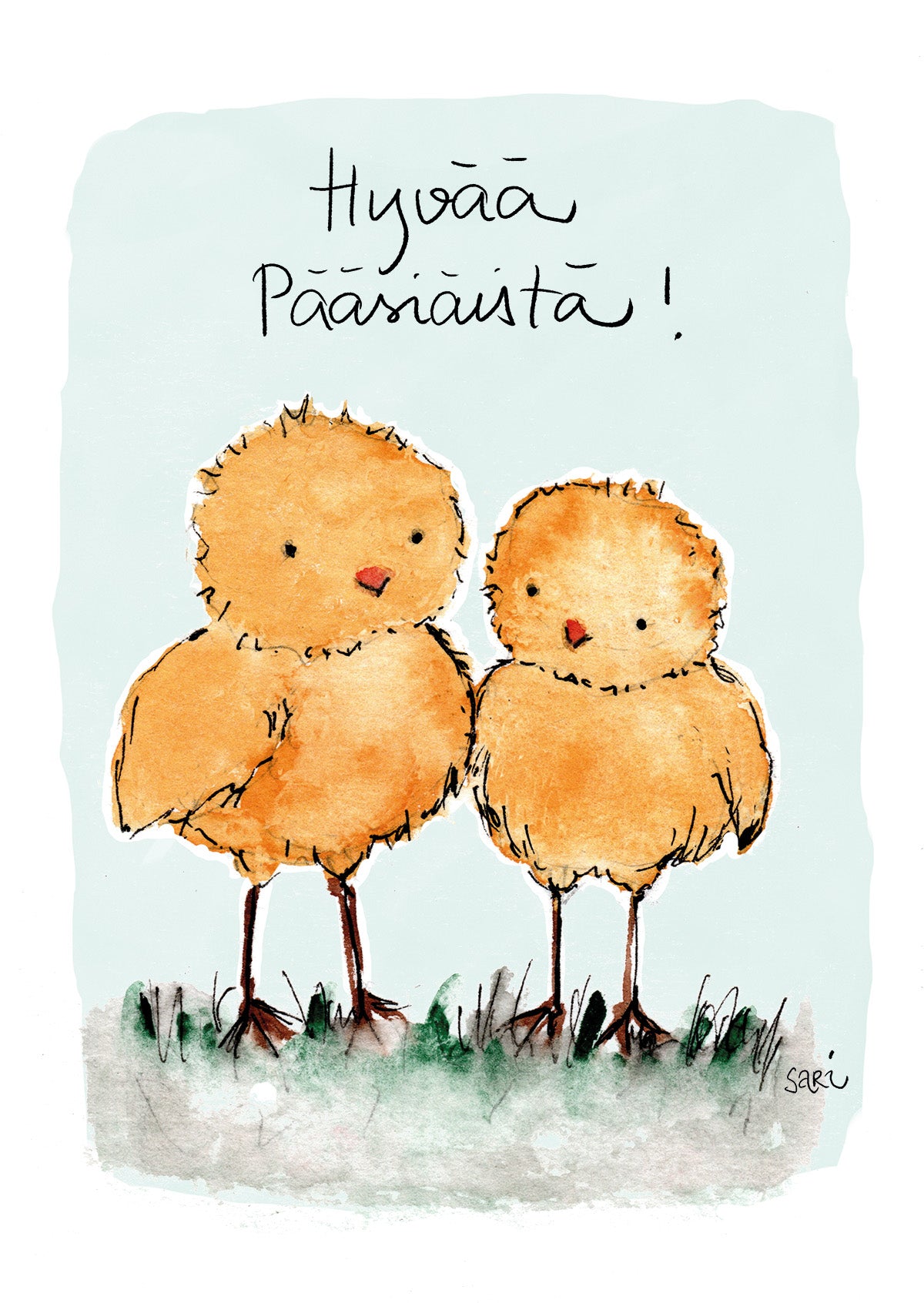 Postikortti Sari's Artwork - Tiput, Hyvää pääsiäistä!