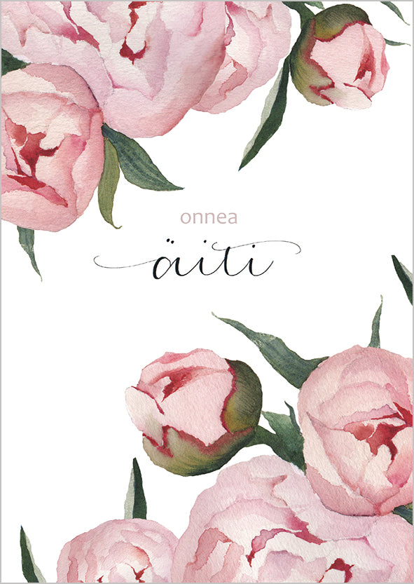 2-part card Henna Adel - Peonies, good luck mom