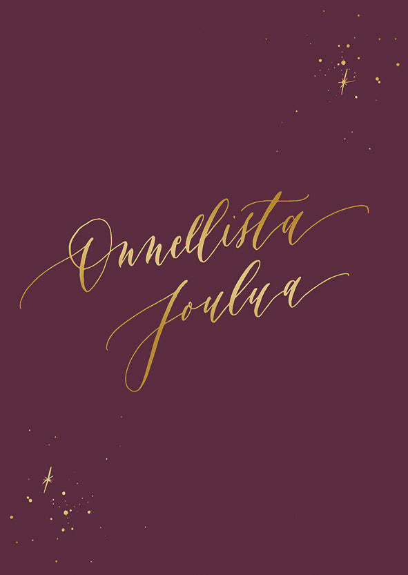 Joulukortti Kalligrafiastudio - Onnellista joulua