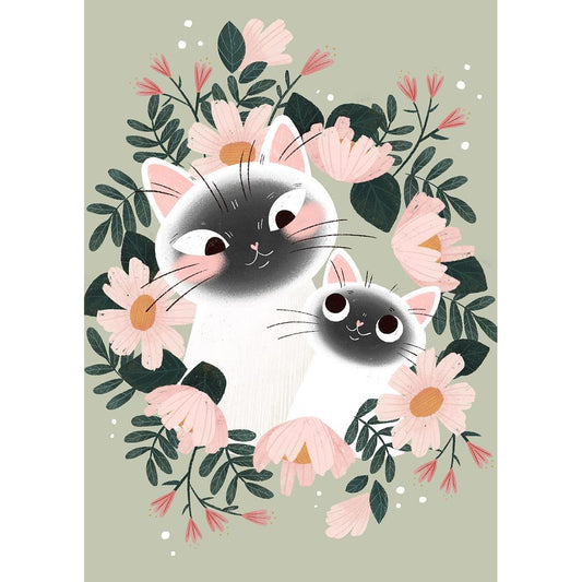 2-part card Kaisu Sandberg - Cats, mother and child