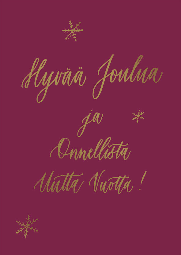 Kalligrafiastudio joulukortti - hyvää joulua