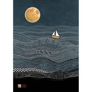 2-part card Scenic - Sailboat