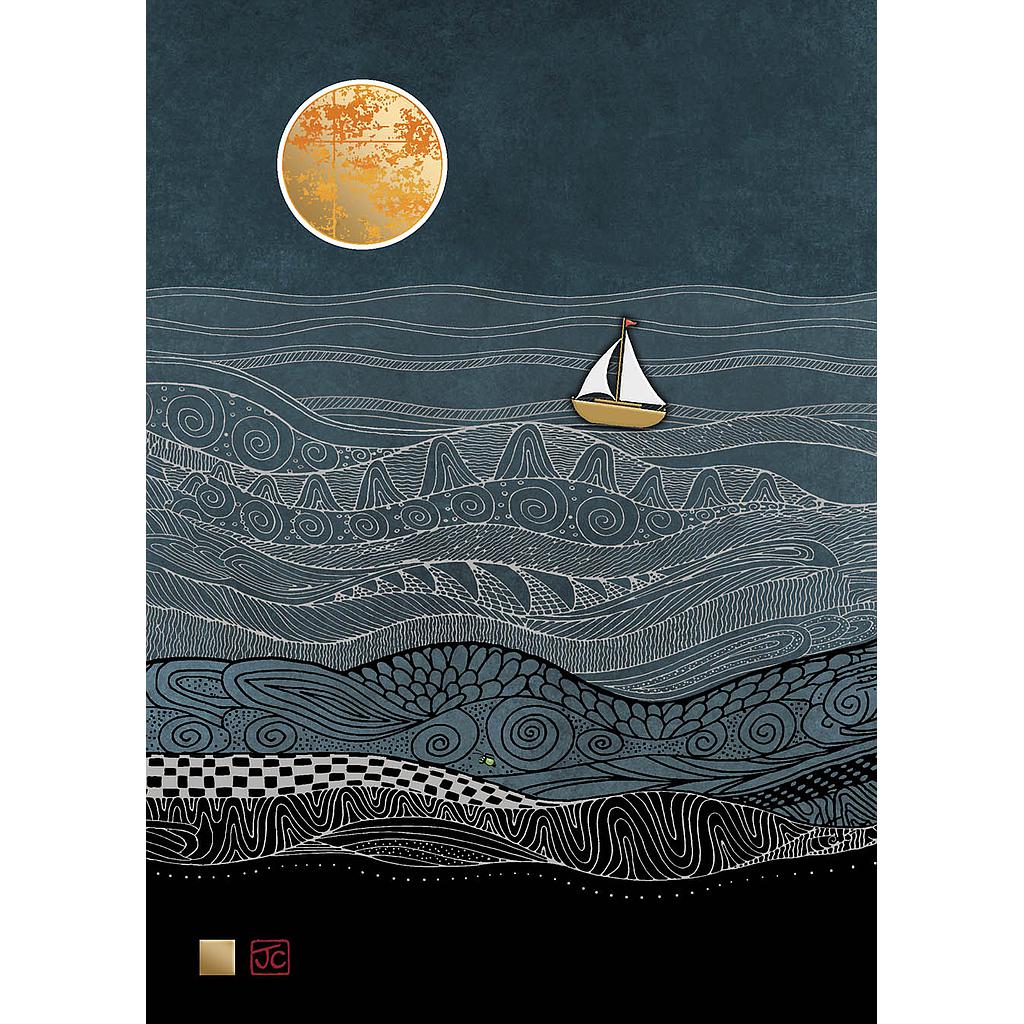 2-part card Scenic - Sailboat