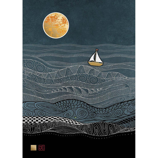 2-part card Scenic - Sailboat