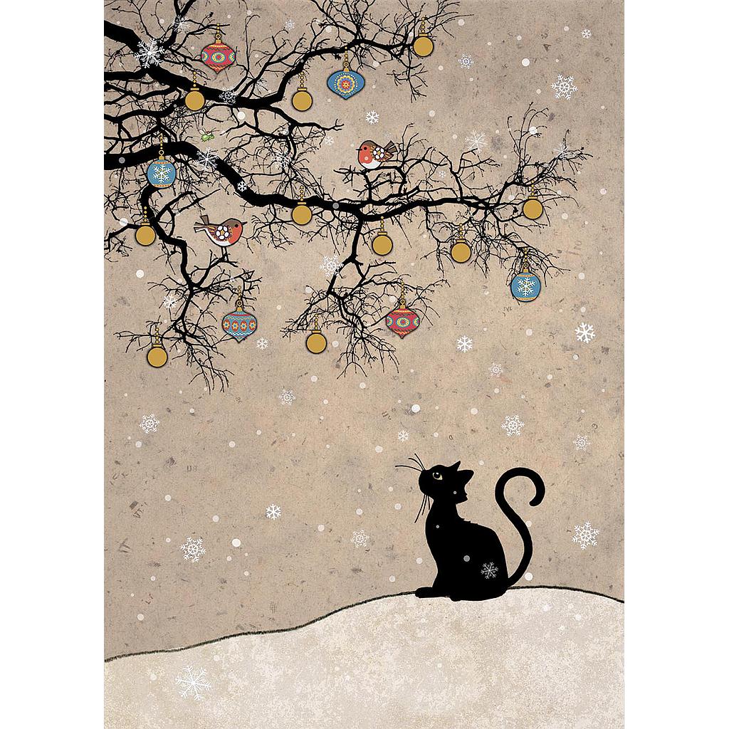 2-osainen kortti Bug Art - Kissa ja punarinnat