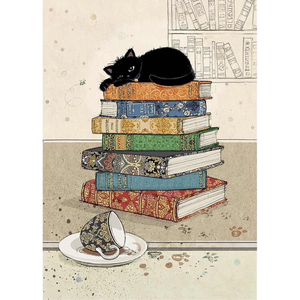 2-osainen kortti Bug Art - Kissa ja kirjat