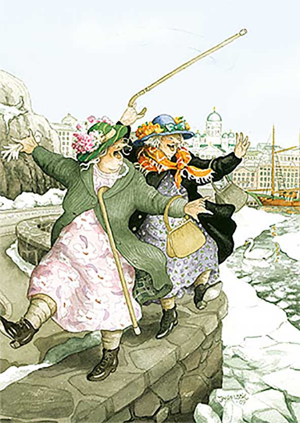 Postcard Inge Löök - Grandmothers in Helsinki