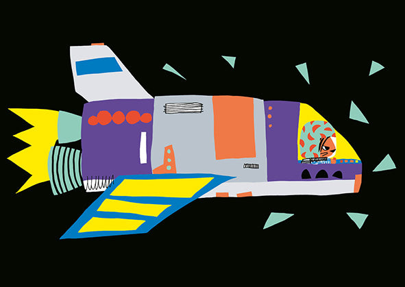Postcard Nina Pirhonen - Space shuttle