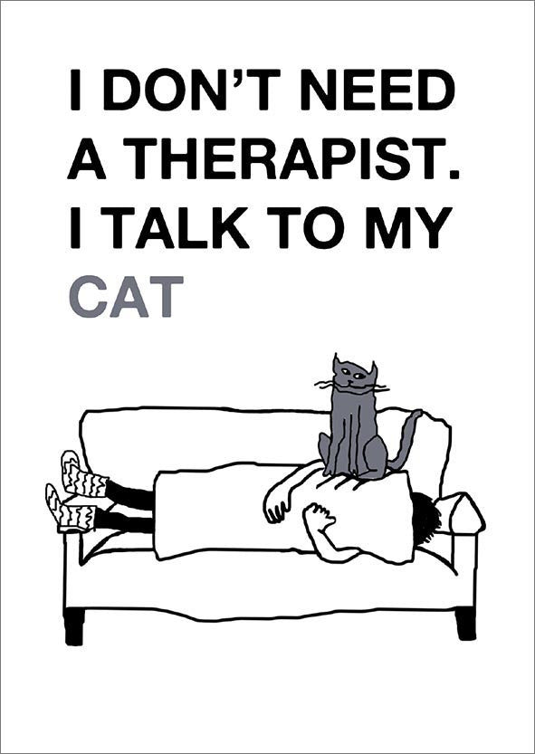 Postikortti kohopaino Therapist - I Talk To My Cat