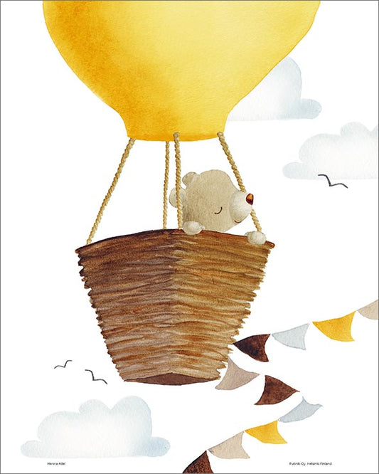 Juliste Henna Adel - Nalle Kuumailmapallossa