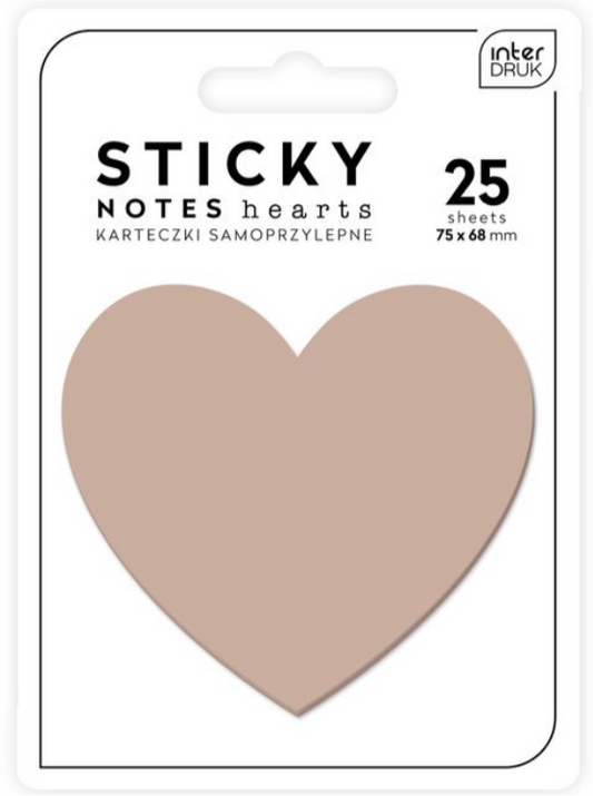 Interdruk Hearts Sticky Notes - Beige