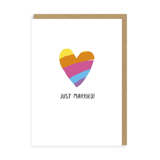 2-part card Ohh Deer - Just Married! Rainbow Heart