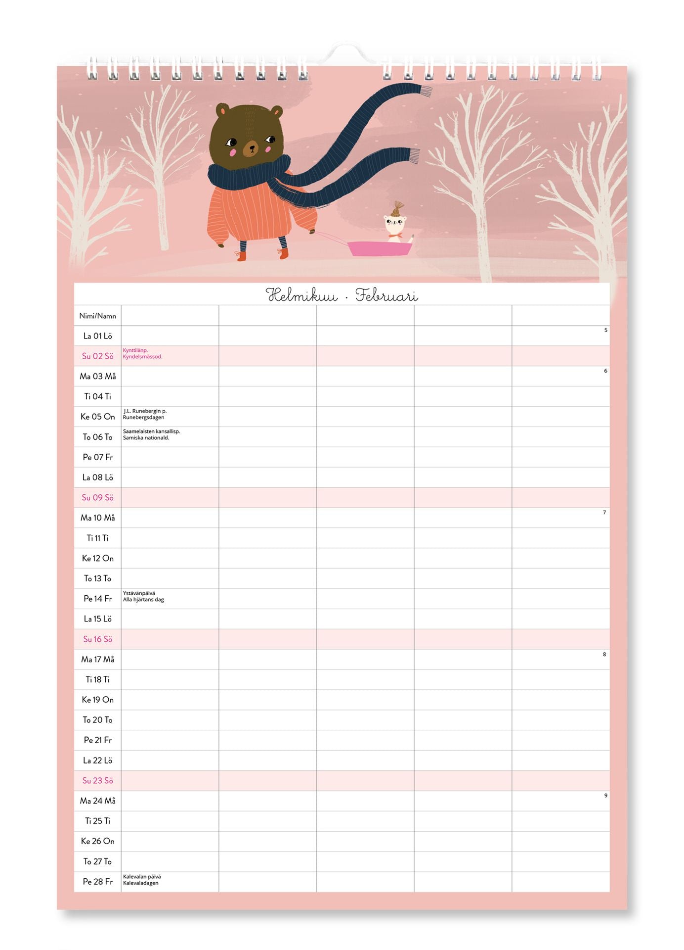 Family calendar - Mira Mallius 2025