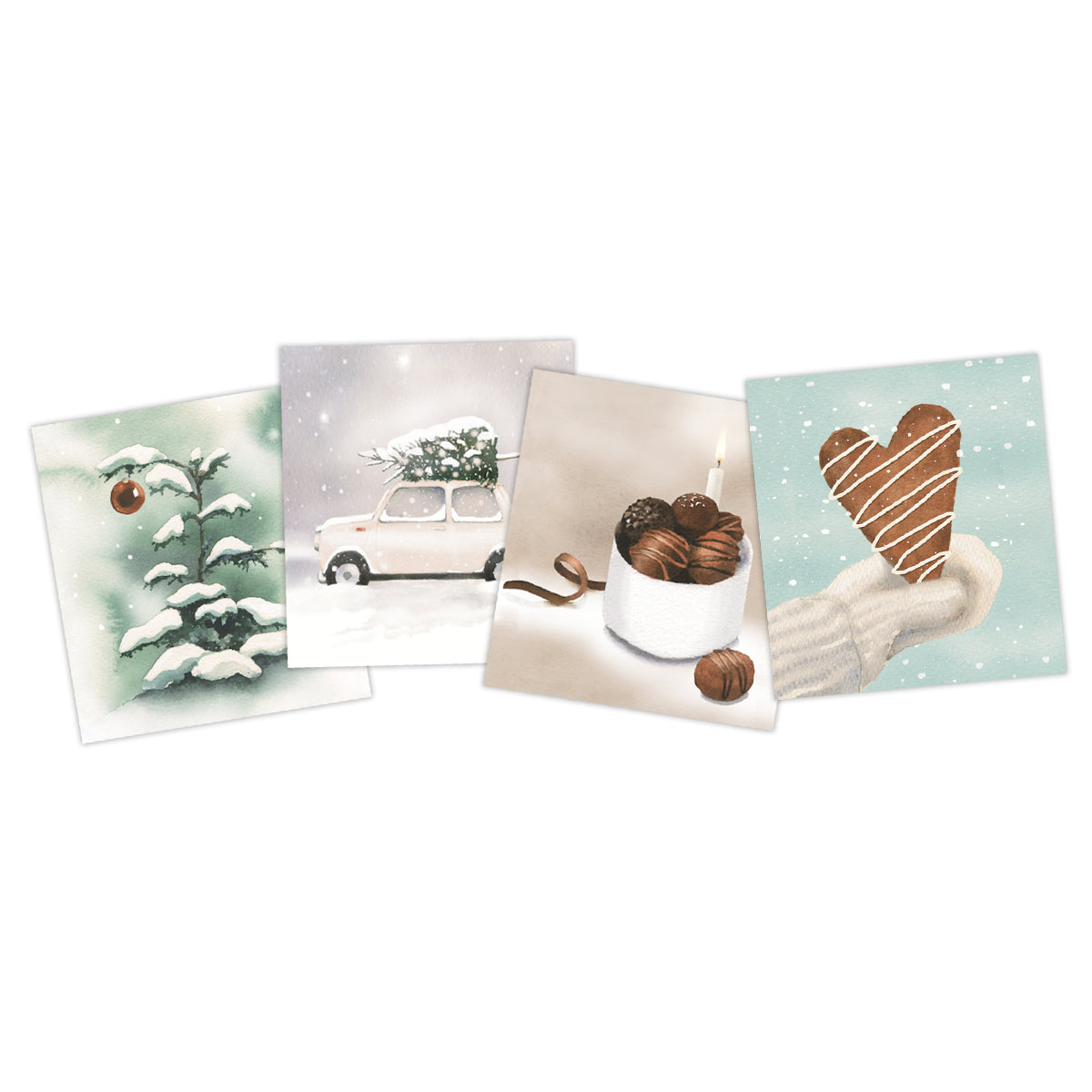 Mini cards 4 pcs Henna Adel - Christmas