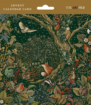 Christmas calendar card The Art File - Forest animals, square