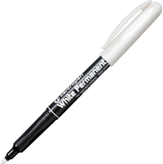 Centropen White Permanent Marker 2.5-1.2mm