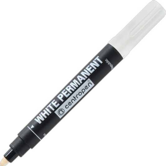 Centropen White Permanent Marker 5.0-2.5mm