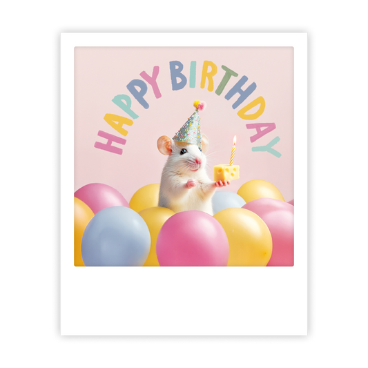 Postikortti Pickmotion - Happy birthday hiiri