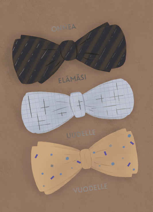 2-part card Putinki Design - Happy new year of your life, bows