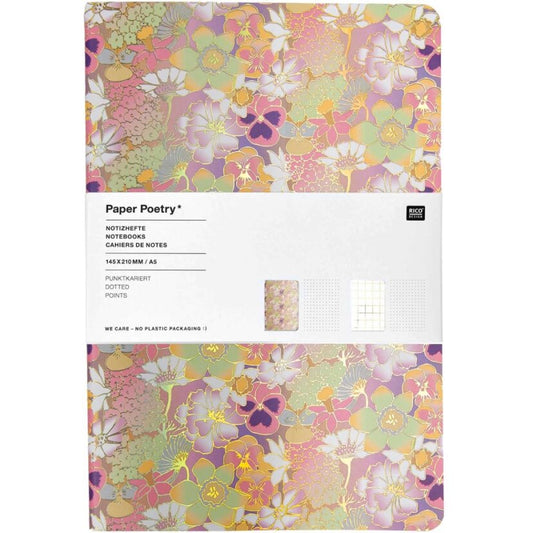 Vihkosetti A5 Paper Poetry - Pansies