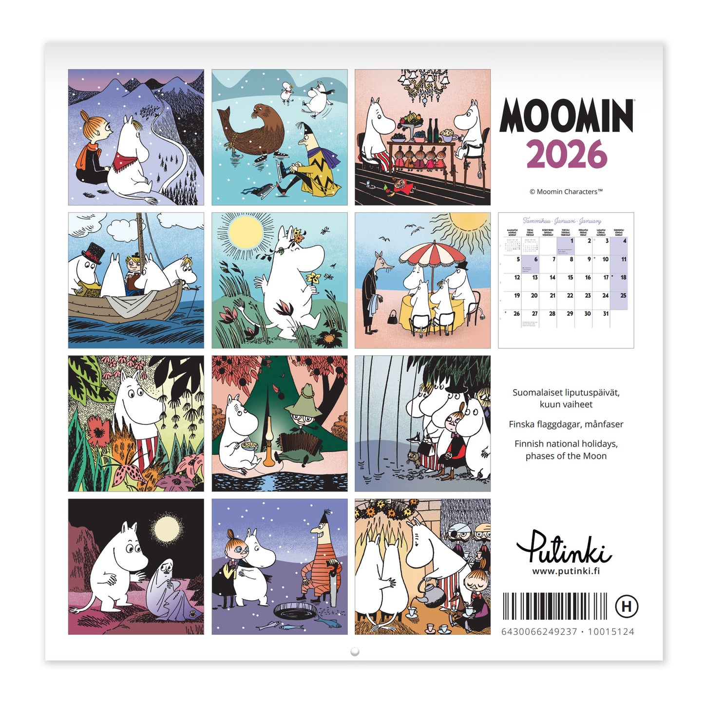 Wall calendar 20x20 2026 Putinki Moomin
