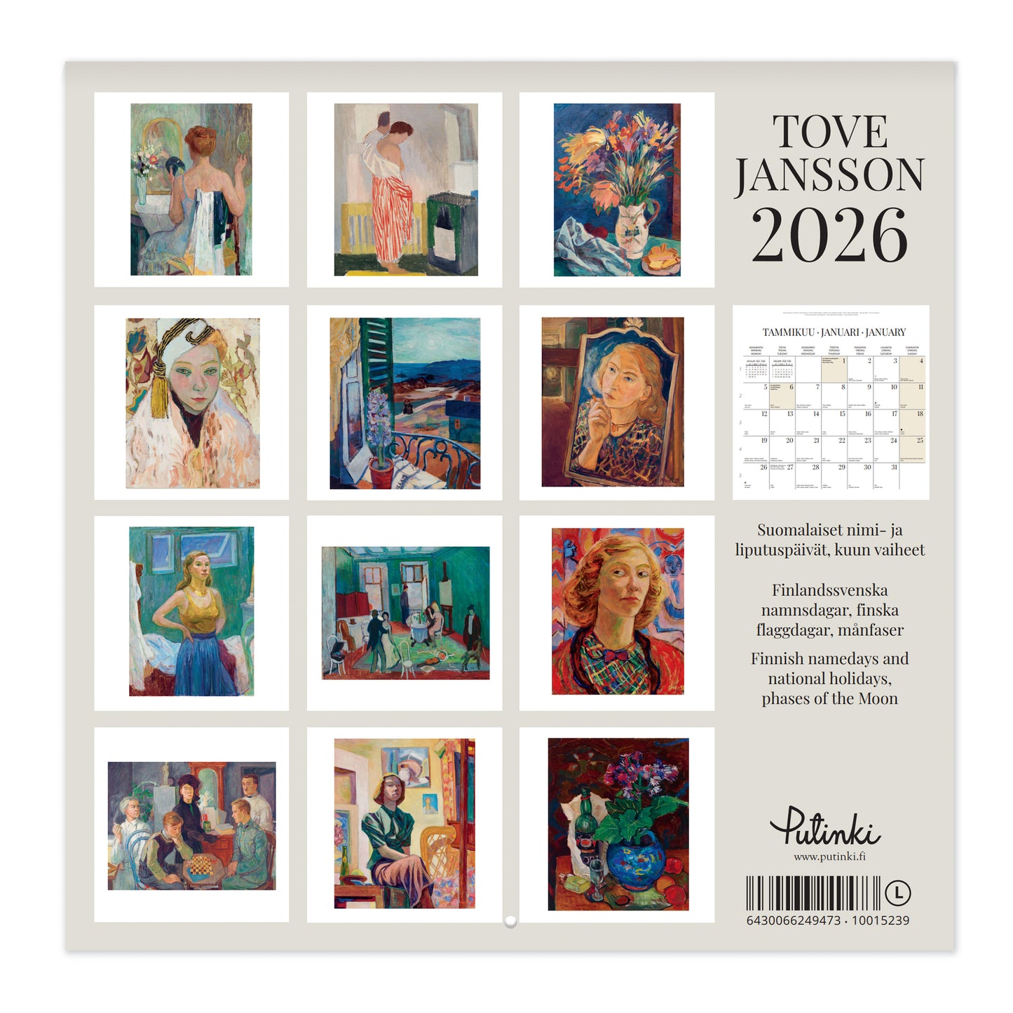 Wall calendar 30x30 2026 Putinki Tove Jansson