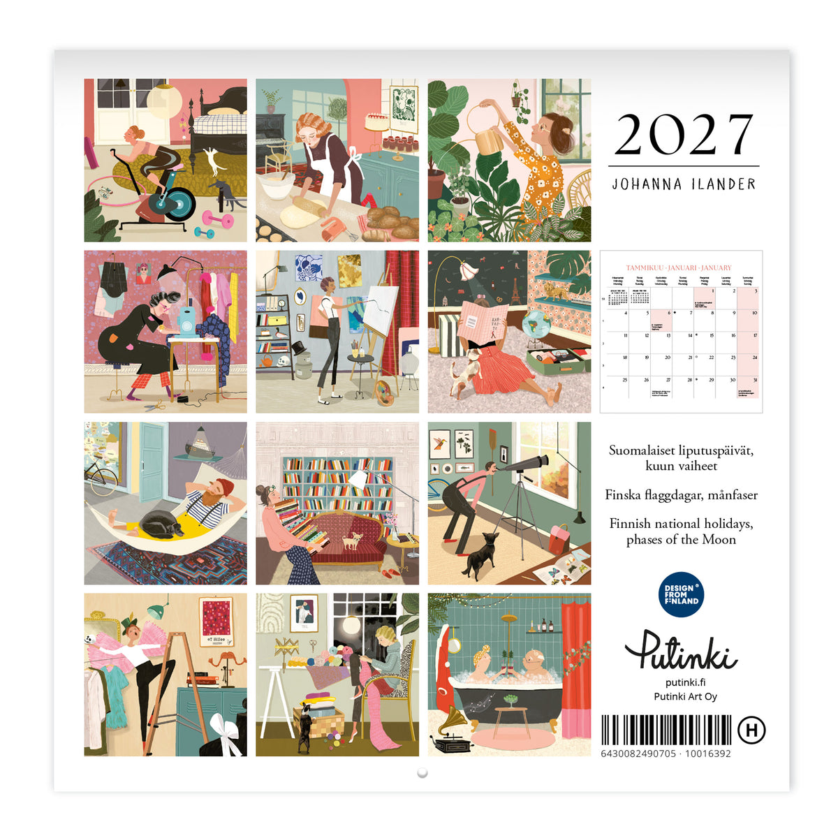 Wall Calendar 20x20 2027 Putinki Ilander