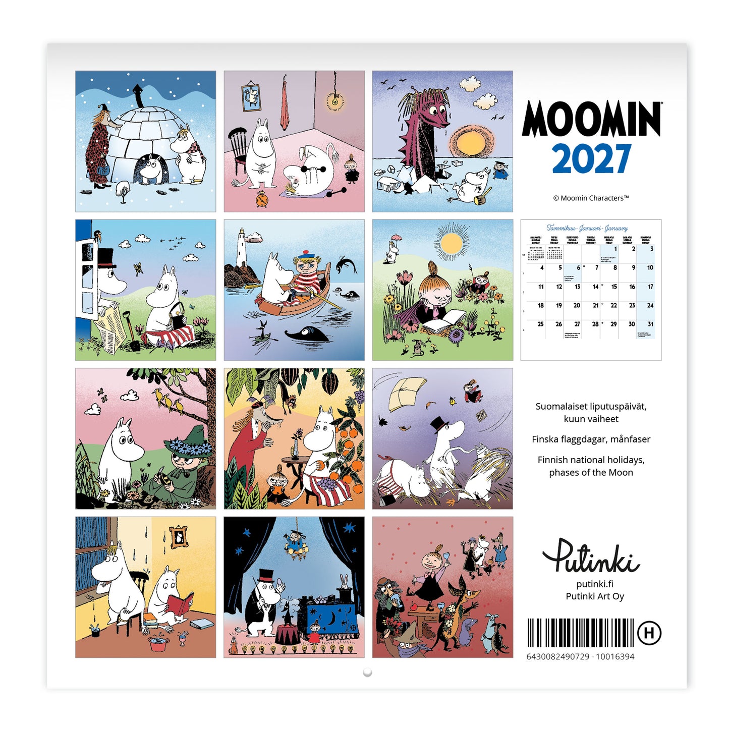 Wall calendar 20x20 2027 Putinki Moomin
