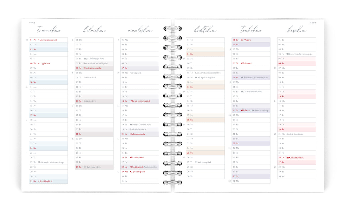 Viikkopäivyri 19x23 cm 2027 Putinki Life Planner