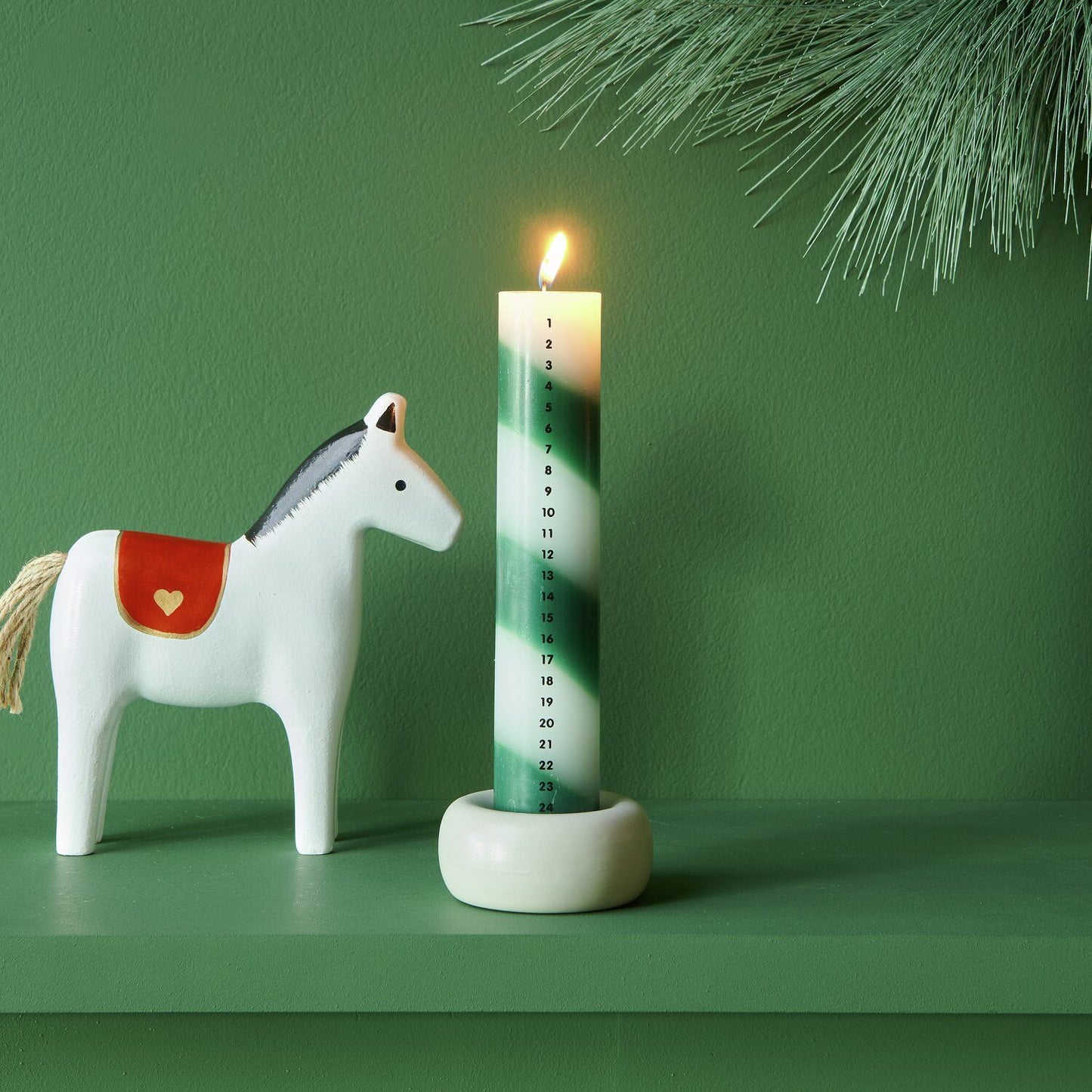 Joulukalenterikynttilä 20cm Rico Design - Vihreä