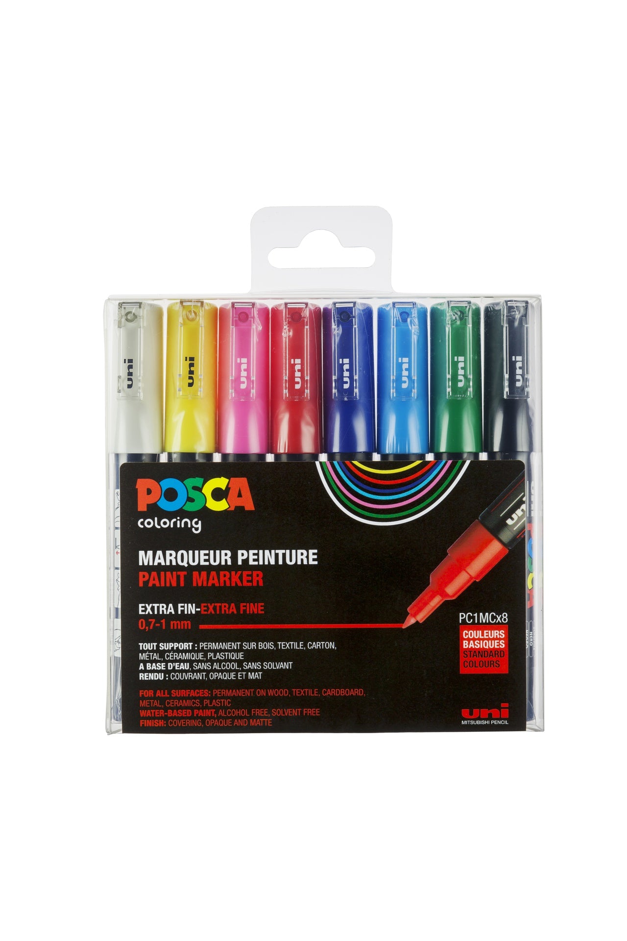 Markers POSCA Uni Marker 8 pcs PC-1M 0.7-1mm - basic colors