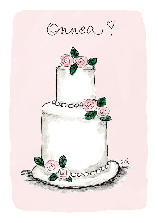 2-part card Sari's Artwork - Wedding Cake, Congratulations!