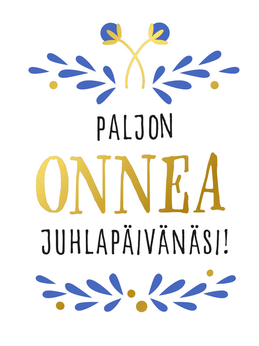 2-osainen kortti Putinki Design - Onnea juhlapäivänäsi