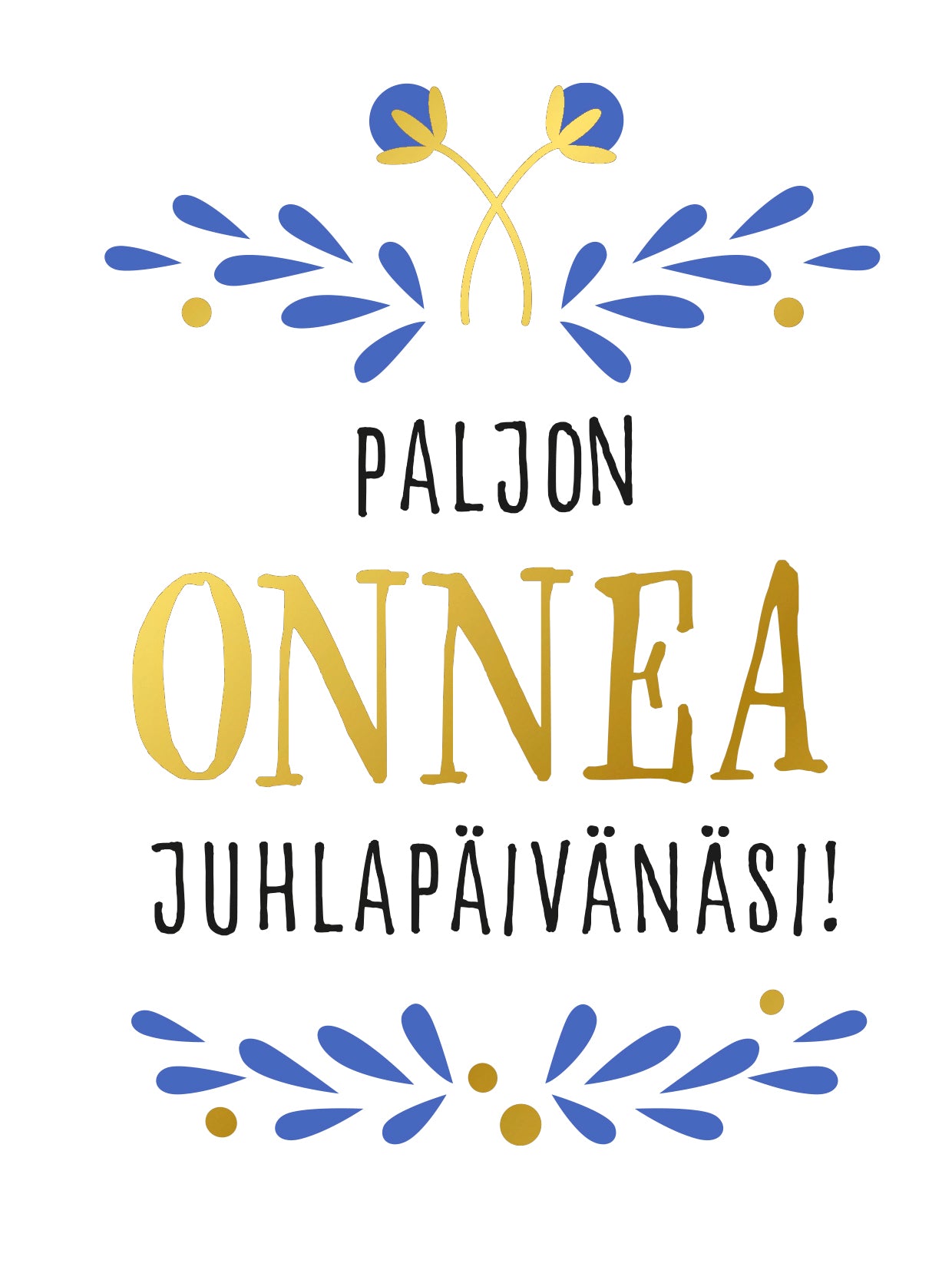2-osainen kortti Putinki Design - Onnea juhlapäivänäsi