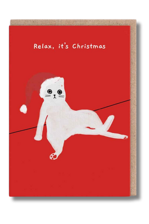 2-osainen joulukortti Ohh Deer - Relax, it's Christmas