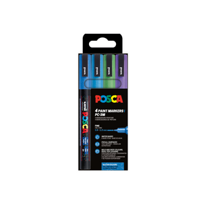 Paint markers 4pc Posca PC-3M - Cool shades