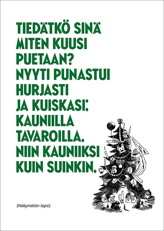 Postikortti kohopaino Muumi - Kuusi puetaan