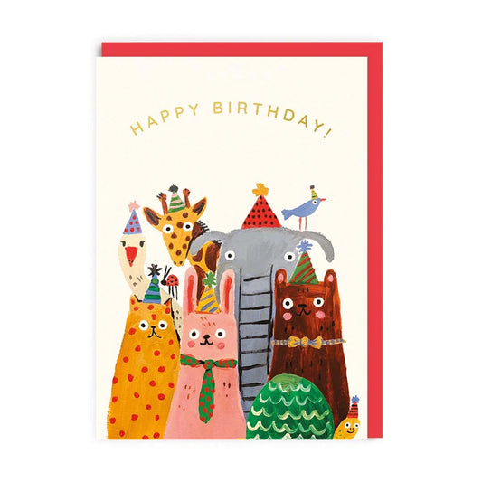 2-osainen kortti Ohh Deer - Happy Birthday! Animals