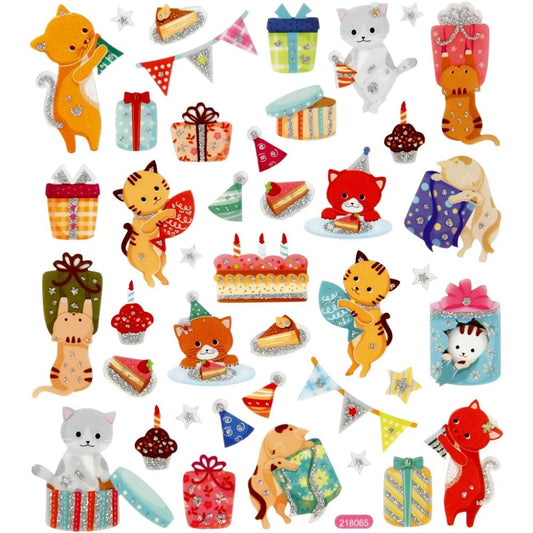 Sticker Sheet - Birthday Cats