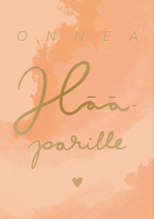 2-part card Putinki Letters - Congratulations to the wedding couple, light orange