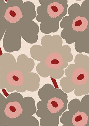 Postikortti Marimekko - Unikko beige-vaaleanpunainen