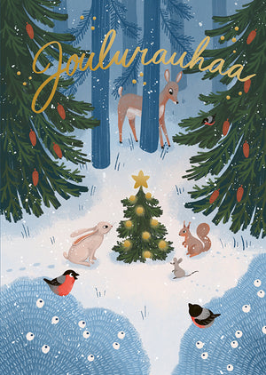 2-part Christmas card Kaisu Sandberg - Forest animals