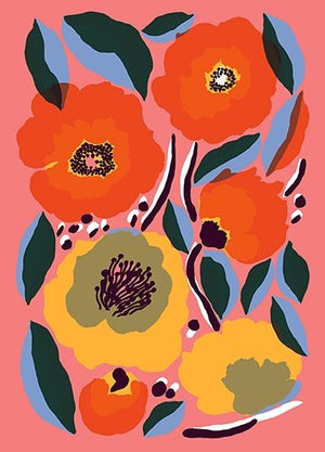 Postikortti Marimekko - Rosarium oranssipunainen