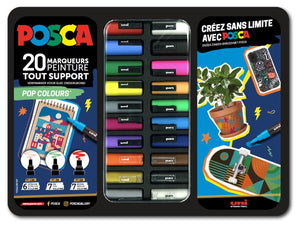 Paint markers, 20 pcs, in a metal tin - Pop Colours